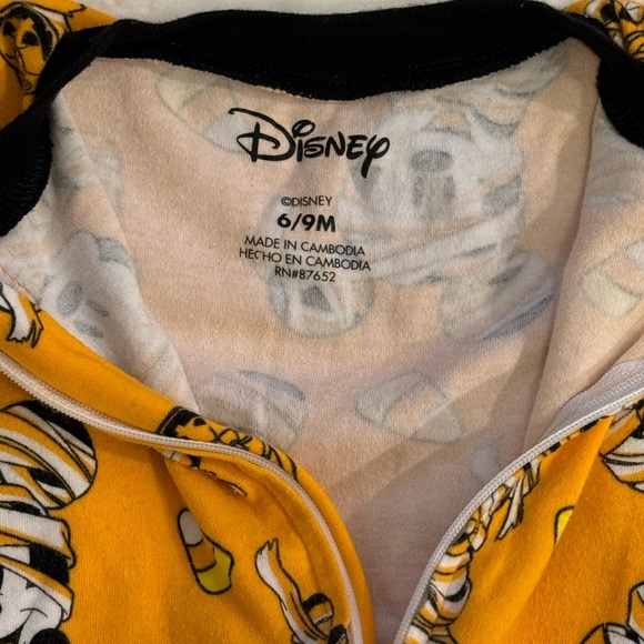 Disney Halloween Mickey Footed PJ’s- size 6-9 months - Picture 4 of 5